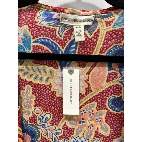 NEW Anthropologie Andersen & Lauth Red Astrid Kimono Bohemian Style Sz O/S - Picture 3 of 11